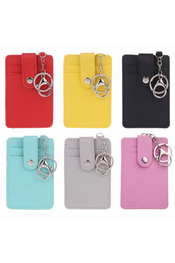 Ferrule Portable Card Holder Bus Cards for Case Office Work Keychain Keyring To