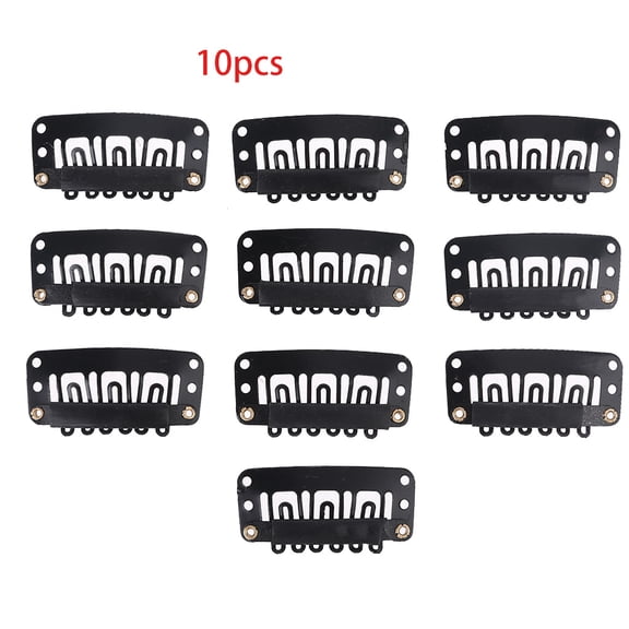 UNTERING Hair Extension Clip 10 PCS 32mm Shape Metal Hair Clips For Hair Extensions Weft Clip-on