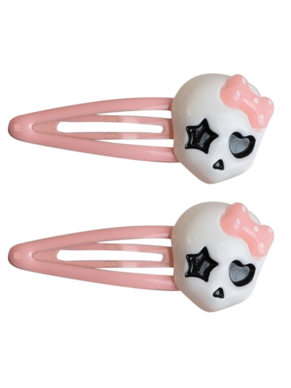 Hairpin Punk Hair Clip for Hot Girls Cartoon Skull Shape Hair Barrettes Color Hair Barrettes for Girls Ponytail Bangs