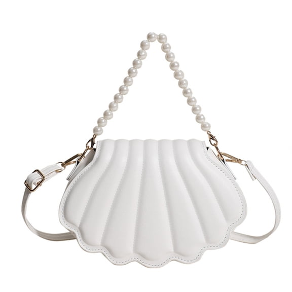 UNTERING Handbag Women Pearl Chain Handbag Fashion Seashells Evening Bag Trendy Shoulder Crossbody Bag Girls All-matching Bag