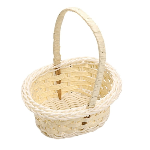 UNTERING Handwoven Basket Versatile Wicker Basket Practical Storage Basket Flower Baskets with Handles Ornament for Living Room