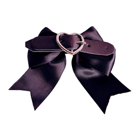 UNTERING Headdress Bowknot Shape Hairpins Hot Girls Punk Hair Clip Halloween Ponytail Side Hair Clip with Chain for Woman Bangs