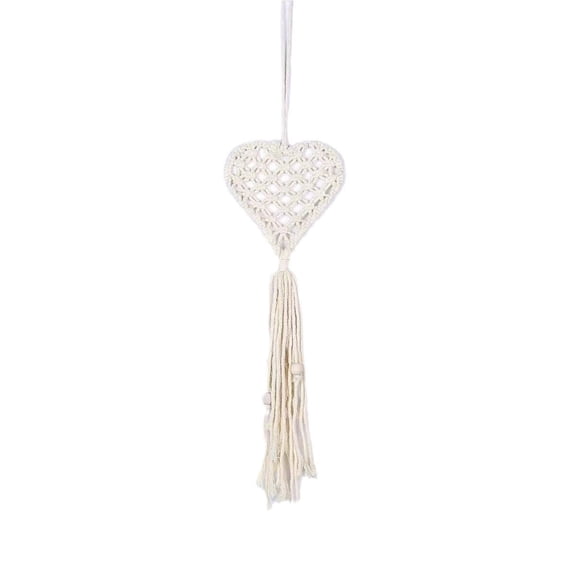 UNTERING Heart Shaped Woven Cotton Rope Wall Hangings Tapestrys with Tassels Macrames Dreamcatchers Home Bedroom Decorations