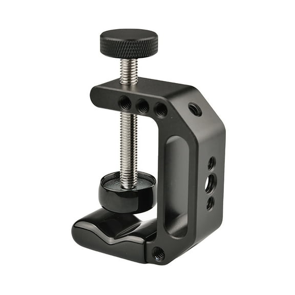 UNTERING Interface Clamp Aluminum C-Clamp with 1/4inch-20 and 3/8inch-16 Screw Holes Battery Pack Holder Clip Desktop Camera Mount Stand