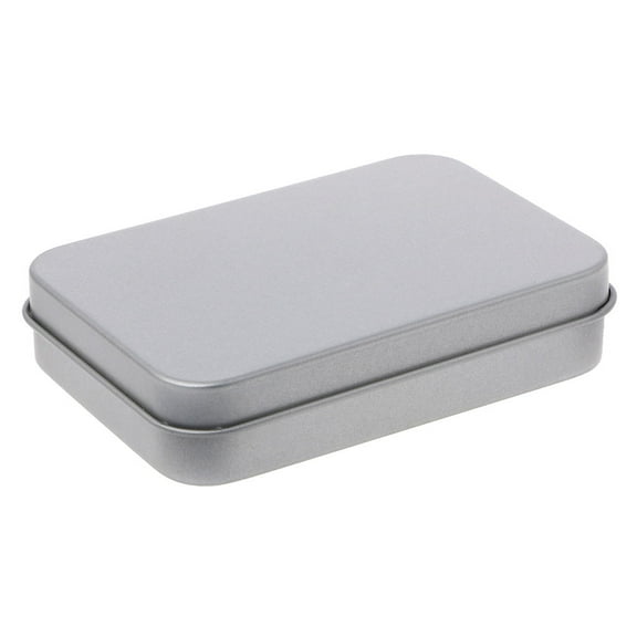 UNTERING Iron Box Small Metal Tin Silver Storage Box for Case For Money Coin Candy