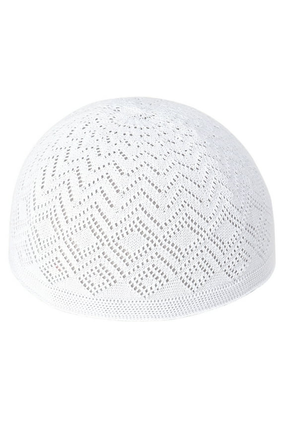 Knitted Hat Hollow out Knit Kufi for Adult Teens Muslims Breathable Casual Hat Handmade Hollow out Pray Keep Traditional Pray Hat
