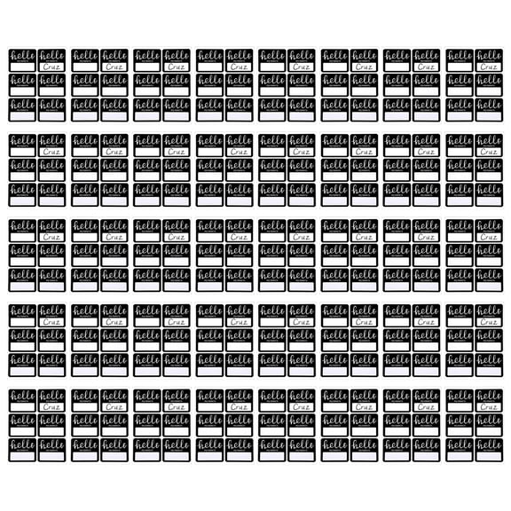 UNTERING Label 240 Pieces Black White Name Labels Stickers 3x2.5Inch Hello Name Labels Stickers for Daycare School Themed Party