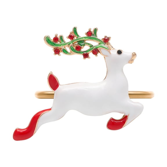 UNTERING Metal Napkin Rings Elk Wreath Christmas Trees Napkin Holder Snowflake Napkin Buckle Holiday Wedding Table Decoration