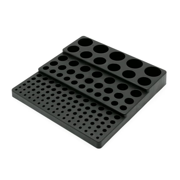 UNTERING Milling Bit Storage Tray with 131 Holes, Drill Bit Endmill Storage Box for 4-32mm Milling Cutter Tool