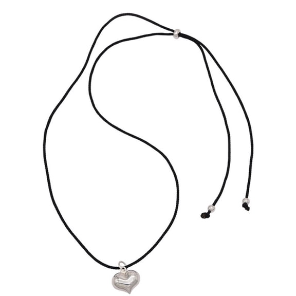 UNTERING Necklace Fashion Trend Love Pendant Collarbone Chain Temperament Simple Cold Adjustable Black Rope Necklace
