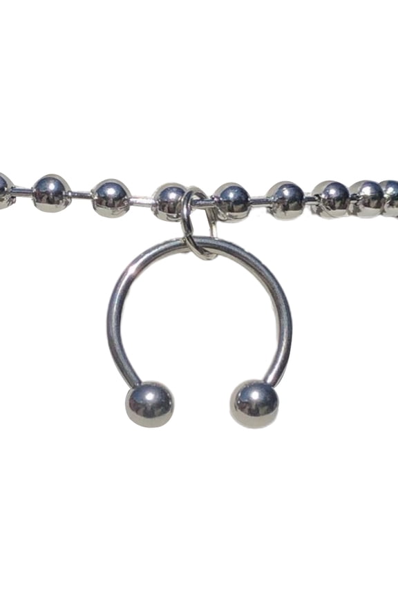 Necklace Hip Hop Punk Metal C Type Pendant Necklaces for Men Women Fashion Neck Chains Jewelry Cool Beads Nightclub Chokers