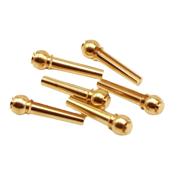 UNTERING Pack of 6 Guitar Bridge Pins Brass Endpin for Acoustic Guitar 6 Strings Pegs Fixed Cone Replacement Parts