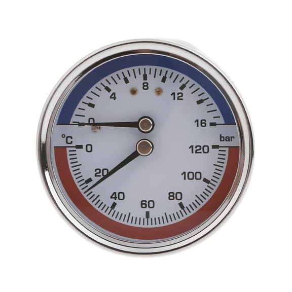 UNTERING Pressure Gauge 0-16Bar 0-120 Thermal Pressure Gauge Stainless Steel 1/4" NPT 2.4in Dial Liquid Filled Pressure Gauge Thermo-manometer