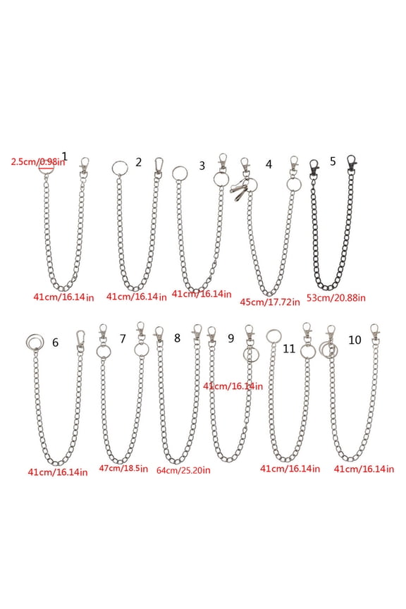 Punk 16" Waist Pants Chain Belt Wallet Chain Hip Hop Pocket Chain for / Keyring Waist Chain Anti-lost for Key Chain for