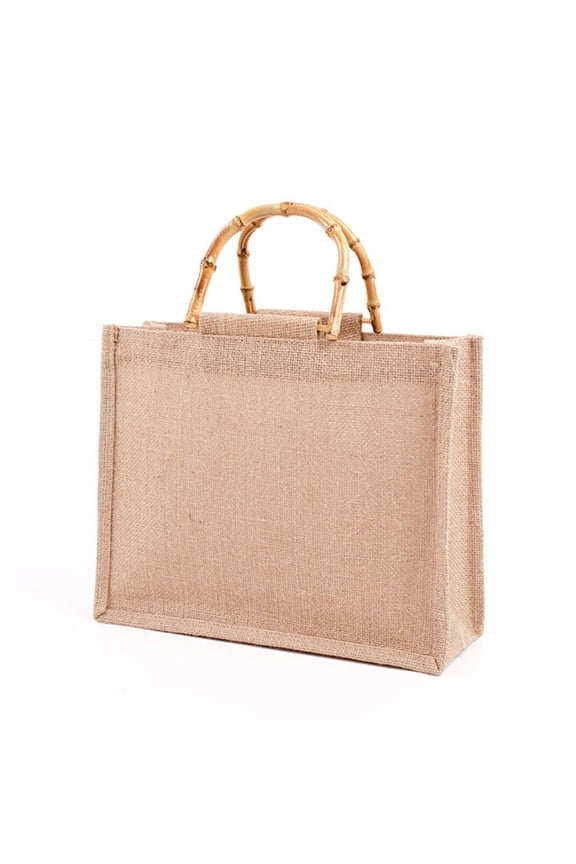 Sack Portable Burlap Shopping Bag Handbag Loop Handles