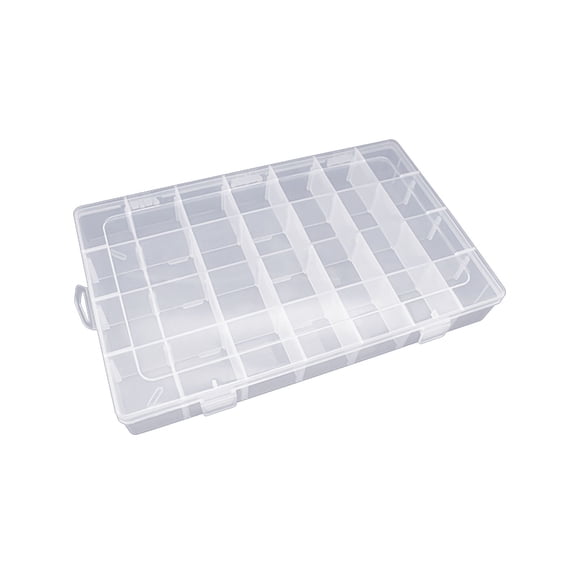 UNTERING Screw Box 15/28/36 Grids Clear Box with Adjustable Dividers Compartment Clear Storage Container for Bead