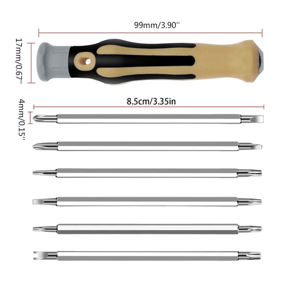 UNTERING Screwdriver Set Professional Multi-Bit Screwdriver Set Mechanism Screwdriver with Double End Bits Rubber Handle Used for Household