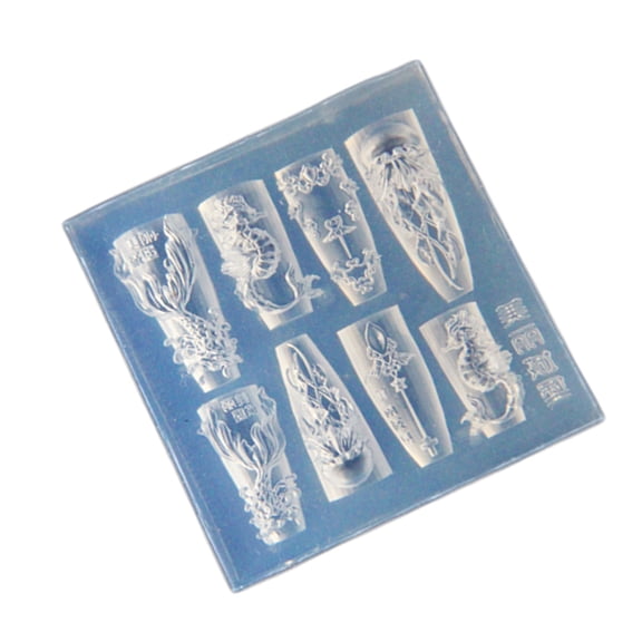 UNTERING Sea Themed Silicone Nails Art Mold Set with Whale and Shell Designs for Manicure Fashionable Nails Art Designs Moulds