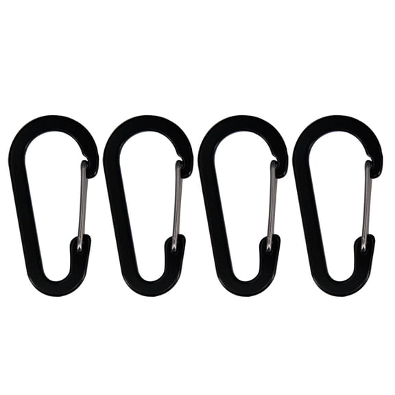 UNTERING Set of 4 Aluminum Carabiner Hooks Heavy Duty Carabiners Clip, Secure and Aluminum D Clip Hooks 6.1cm Length