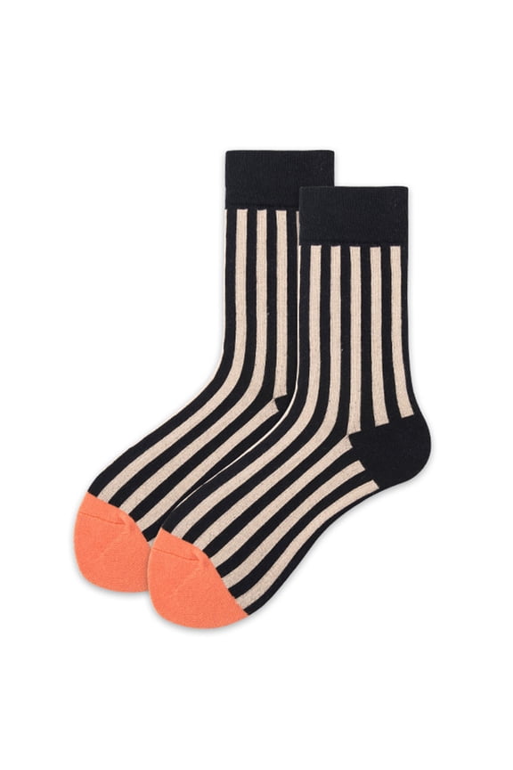 Socks Vertical Striped Printing Street Hosiery for Men Women Fashion Cotton Ribbed Socks Comfortable Sock