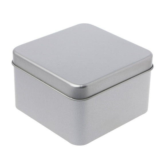 9x9cm Small Metal Tin Silver Storage Box for Case For Money Coin Candy
