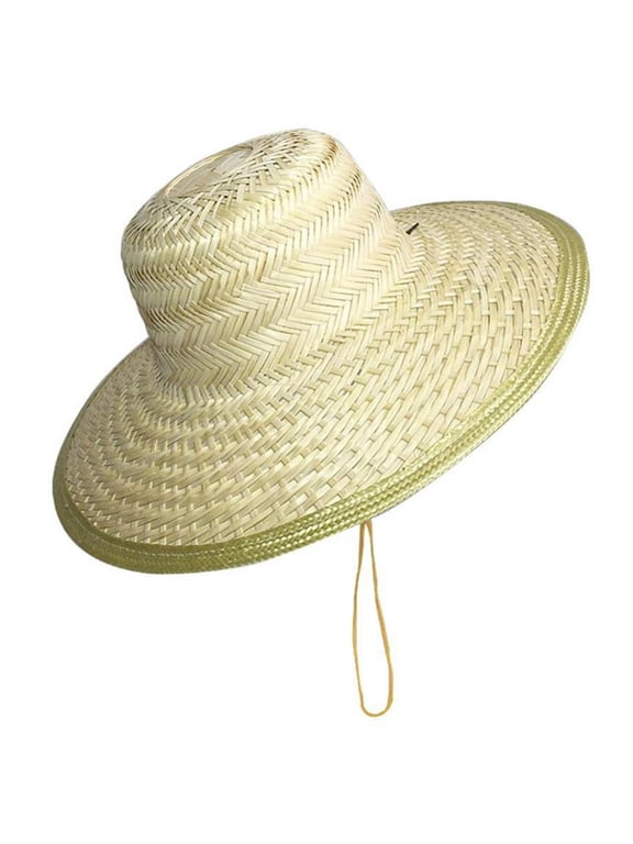 Straw Hat Straw Hat for Women Men Sun Protective Flat Top Hat Breathable Wide Brimmed Woven Beach-Panama Hats