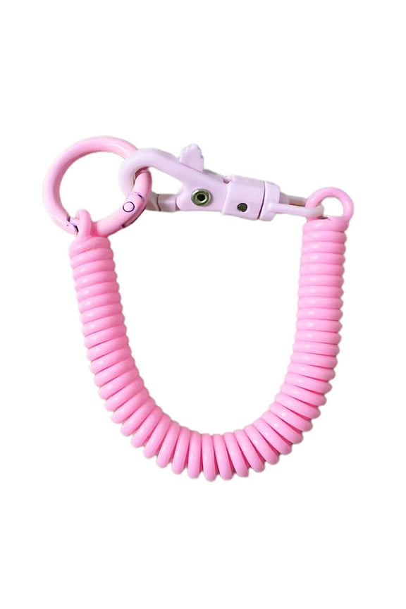 Stretchy Spirals Keyring, Retractable Keychain Coil Spring Keychain Alloy Key Holder Colors Key Chain for Backpack