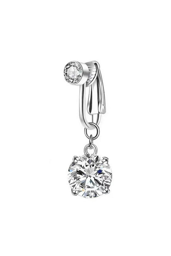 Stylish Zirconia Piercing Belly Button Clip Easy to Wear Navel Rings Adjustable Comfortable Coppers Body Jewelry