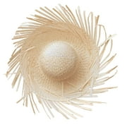 UNTERING Sun Hat Mexicanos Sombrero Hat, Handmade Straw Hat, Hawaiian Styles Dress Up Props Straw Hat with Ripped Brim