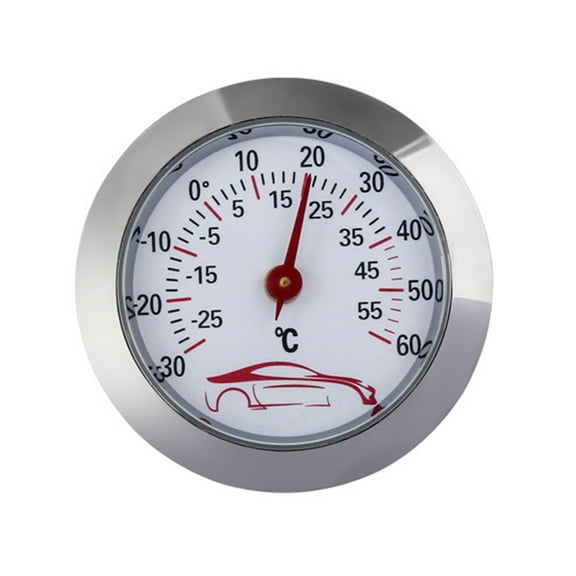 UNTERING Thermometer Mini Car Thermometer -30 to 60℃ Embedded Temperature Testing Gauge Meter Indicator 43mm Round Dial- Analog Temp Monitor