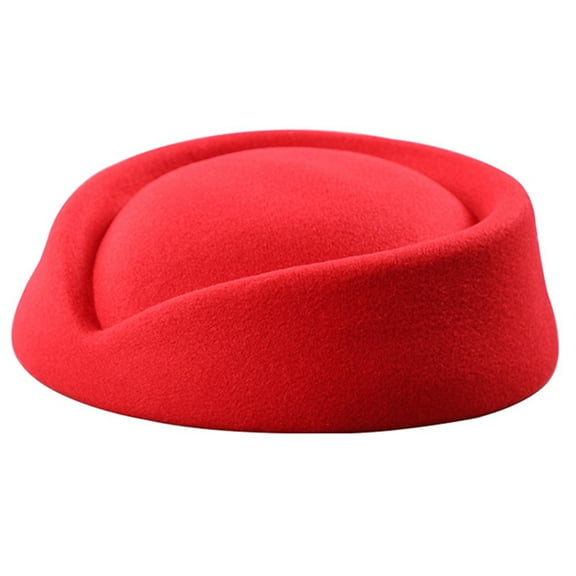 UNTERING Top Hat Solid Color Female Flight Attendant Hat Sweet Business Uniform Live Show Women Caps Hats Air Cosplay
