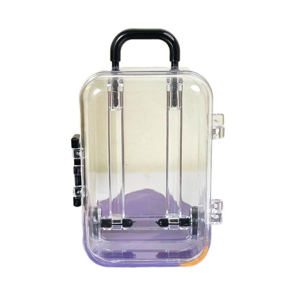 UNTERING Trolley Case Plastic Ature Suitcase Dolls Accessories Trunk Toy Small Purse Handbag Luggage Storage Box Dollhouse Decoration