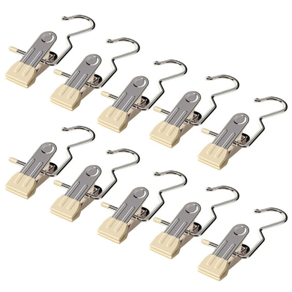 UNTERING Trouser Press Pack Of 10Pcs Multifunctional Pants Clips Anti Rust Wardrobe Hanger Hooks Stainless Steel Clips For Clothes Organization