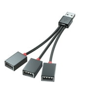 UNTERING USB Splitter Cable, USB Power Splitter 1 Male to 3 Female USB 2.0 Adapter 1 to 3 USB Splitter USB Extension Cable