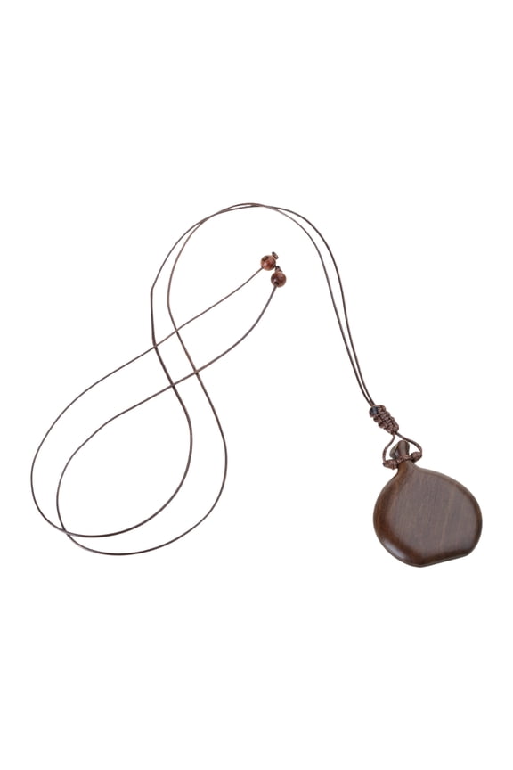 Vintage Wood Liquor Flask Pendant Necklace with Adjustable Slide Knots Wood Flagon Pendant Jewelry for Ethnic Fashion
