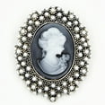 thumbnail image 1 of UNTERING Wedding Party Queen Lady Vintage Victorian Cameo Bronze Brooch Pin, 1 of 7