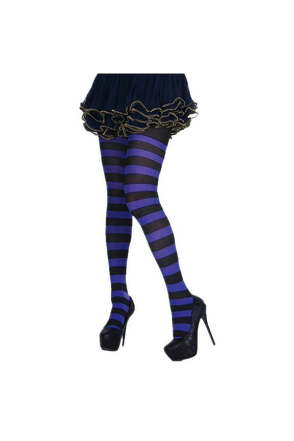 Women Girls Rainbow Multicolor Striped Tights Opaque Stockings Pantyhose for Christmas Halloween Cosplay Costume