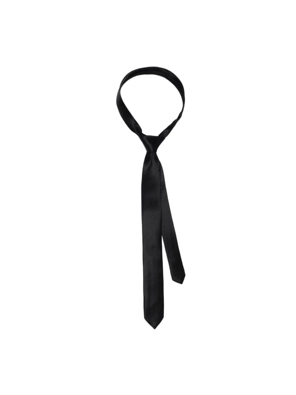 Women Skinny Scarf Long Necktie Uniform Tie Skinny Tie Solid Color Plain Solid Tie Formal Black Ties Tie