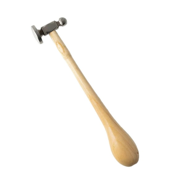 UNTERING Wood Handle Hammer Round and Flat Faced Jeweler's Hammer Metalworking Hammer for Jewelry Crafting and Enthusiasts