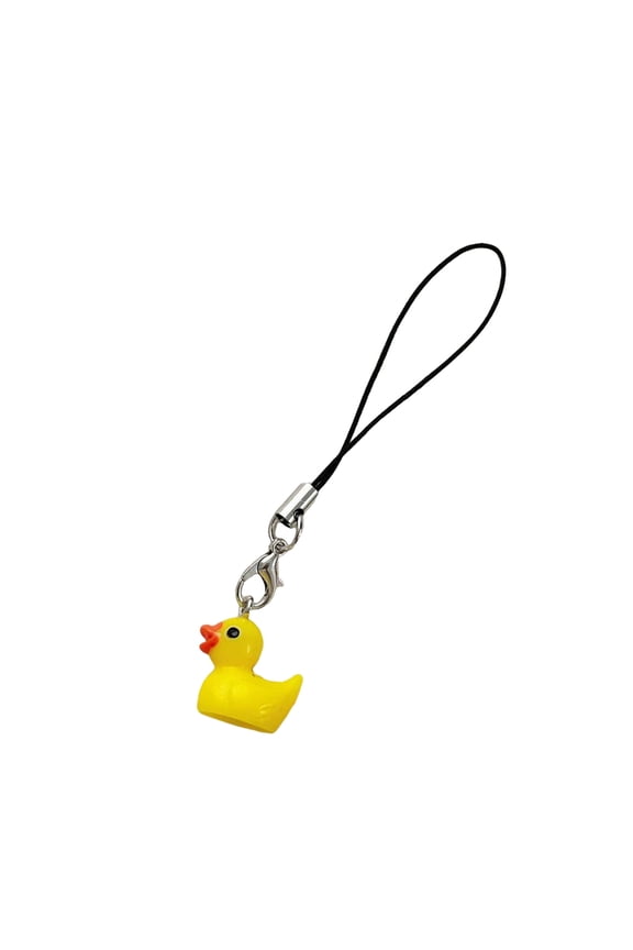 Yellow Duck Cellphone Charm Resin Crafted Animal Keychain Bag Pendant Portable Fashion Backpack Accessory for Women