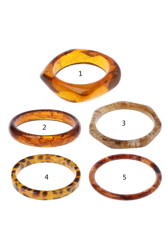 bracelet Distinctive Brown Leopards Mottled Bangle Polygonal Resin Bracelet for Wedding Engagement Party Anniversaries