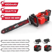 UNTIMATY Battery Chainsaw 16 inch Electric Chainsaw Cordless Chain Saw with Battery and Charger for Wood Cutting and Tree Trimming