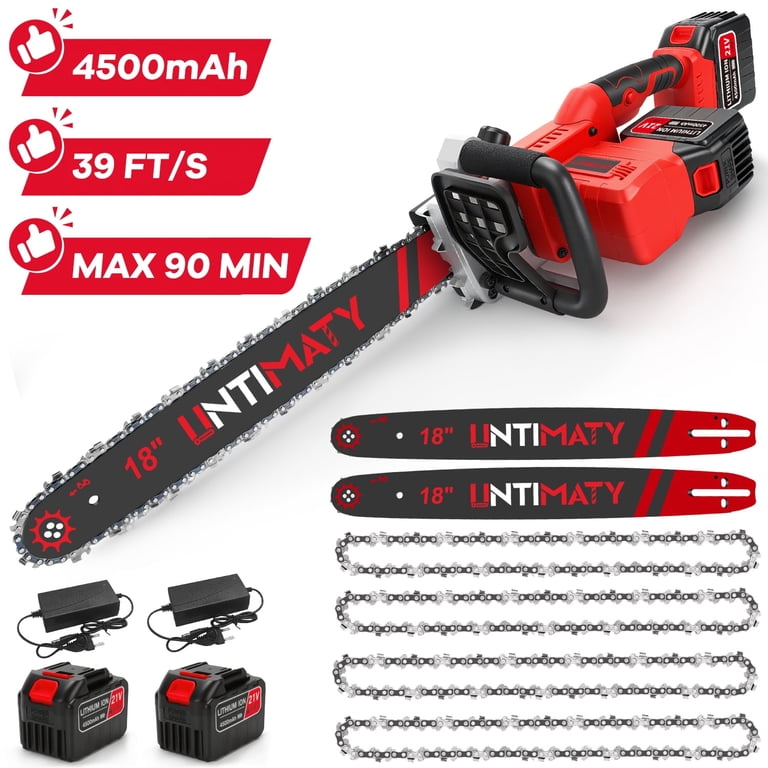 UNTIMATY Battery Chainsaw 18 inch Electric Chainsaw Cordless Chain