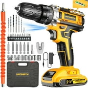 UNTIMATY 21V Cordless Power Drill Set, Power Drill Driver Kit with Lithium-ion Battery and Charger, 3/8-Inch Keyless Chuck, 2 Variable Speed, 25+3 Position and 33pcs Drill/Driver Bits