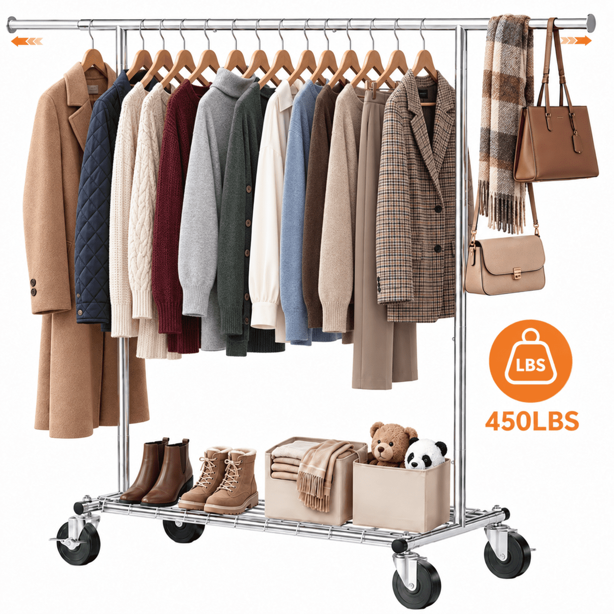 Laundry Rack Game UNTIMATY 450 lbs Heavy Duty Clothes Rack, 43-64