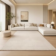 UNTIMATY 5x7 Area Rugs for Living Room, Arch Pattern Low Pile Textured Rugs Carpets, Washable Modern Rug for Living Room Bedroom Dining Room, Beige