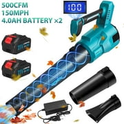 UNTIMATY 500 CFM Cordless Leaf Blower for Lawn Care 200 MPH Battery Leaf Blower Leaf Blower with 2 x 4.0Ah Battery, Brushless Motor, Charger, 3 Variable Speeds