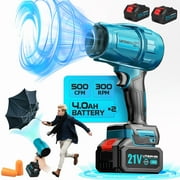 UNTIMATY 500 CFM Cordless Leaf Blower for Lawn Care 300K RPM Battery Leaf Blower Leaf Blower with 2 x 4.0Ah Battery, Charger, Stepless Speed Adjustment