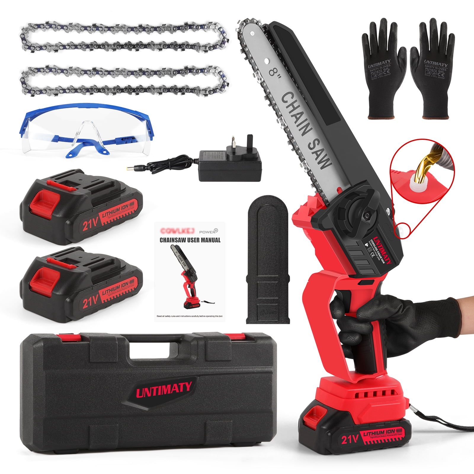 SuperHandy Mini 8-in. Cordless Electric Chainsaw