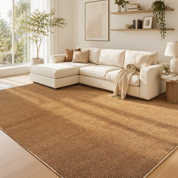 UNTIMATY Area Rug 5'×7' Washable Rugs, Boho Textured Natural Woven Runner Rug with Non-Slip Backing Rugs for Living Room Entryway Kitchen